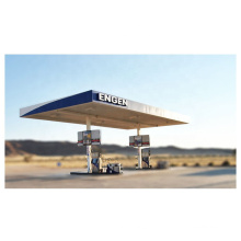 China Long Span Lightweight Steel Structure Gas Station Canopy